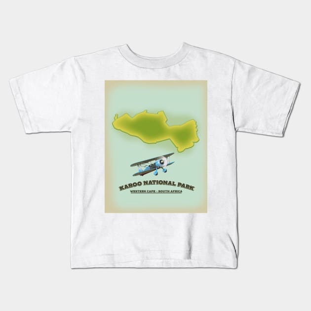 Karoo National Park Western Cape South Africa map Kids T-Shirt by nickemporium1